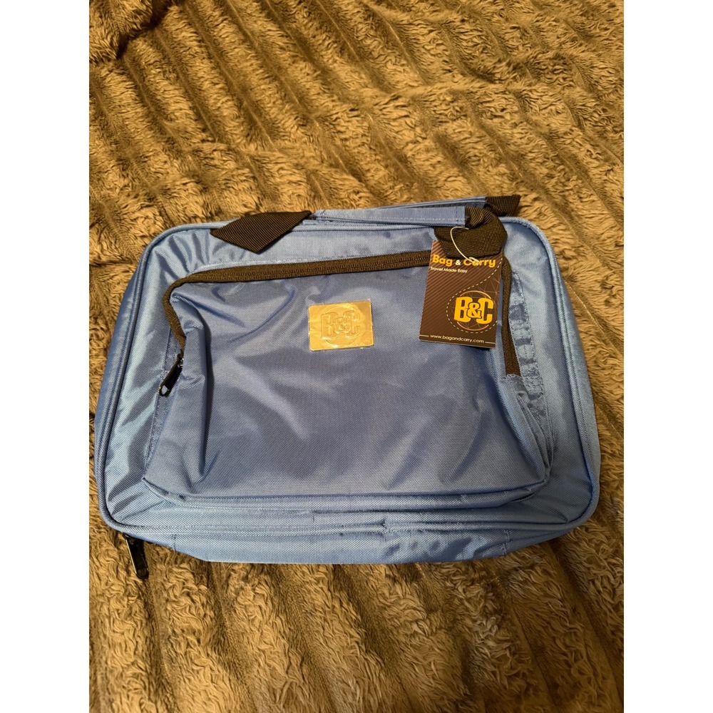 Blue folding/hanging bathroom bag